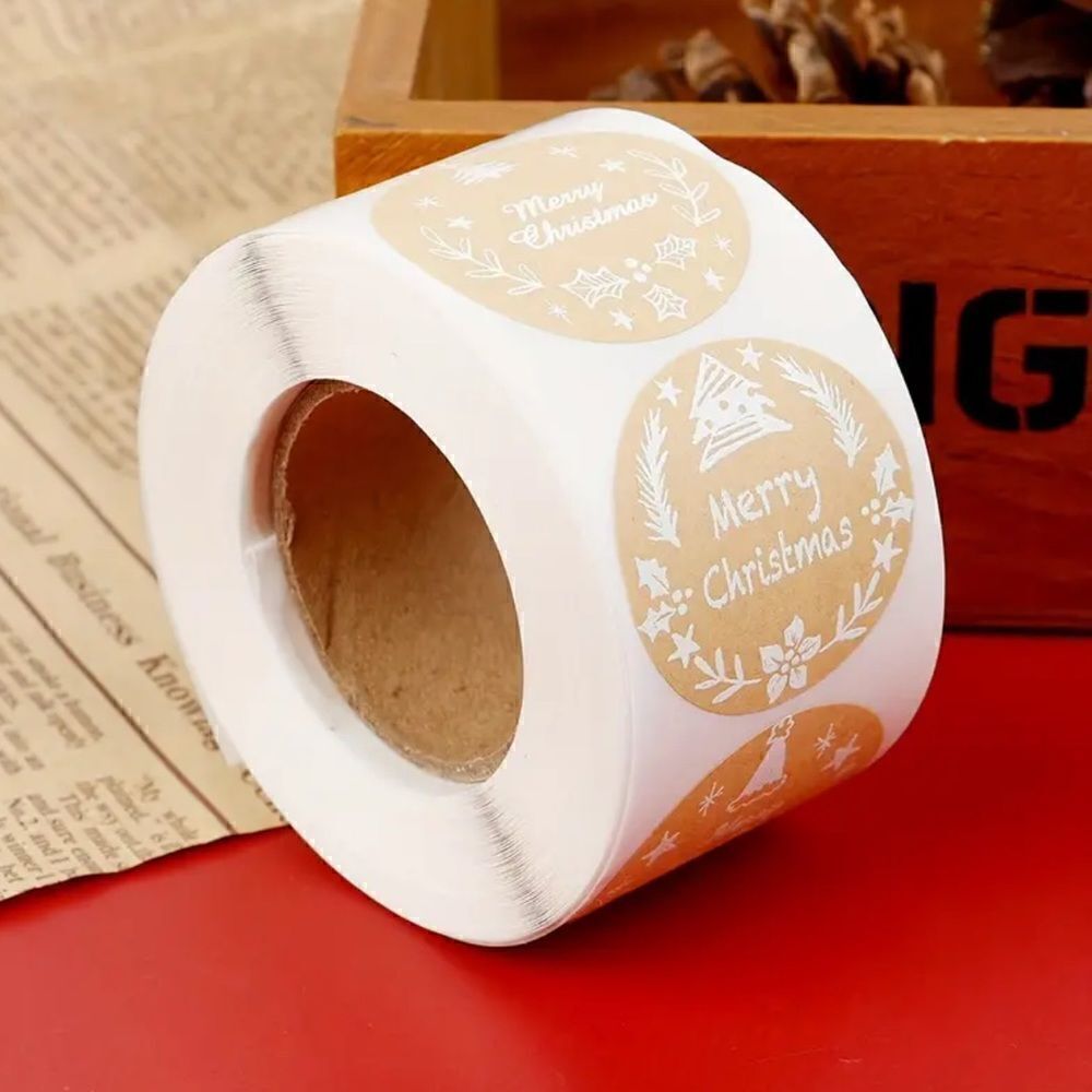 500pcs/roll Christmas Gift Wrapping Self-adhesive Sticker Labels